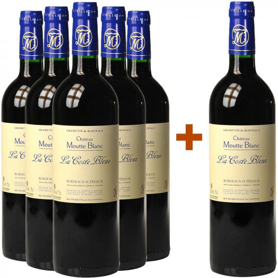 5+1 Paket La Coste Bleue - Bordeaux Supérieur - Château Moutte Blanc