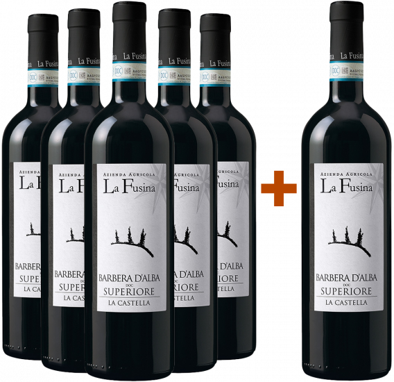5+1 Paket La Castellana Barbera d'Alba Superiore DOC - La Fusina