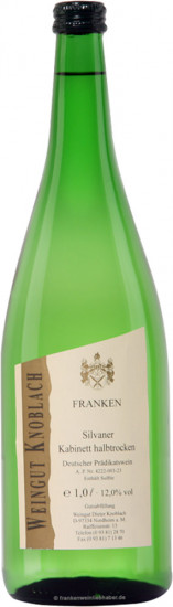 2024 Silvaner Kabinett halbtrocken 1,0 L - Weingut Knoblach
