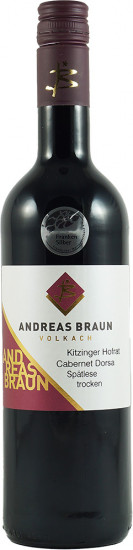 2023 Kitzinger Hofrat Cabernet Dorsa Spätlese Bordeaux Flasche trocken - Weingut Andreas Braun