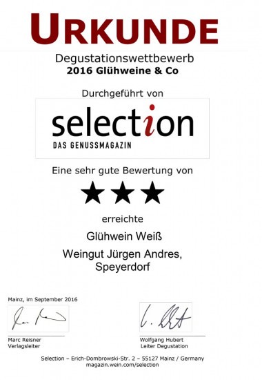 Weingut Jürgen Andres Glühwein Weiß 1,0L