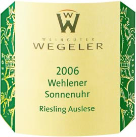 2006 Wehlener Sonnenuhr Riesling Auslese Edelsüß - Weingut Wegeler