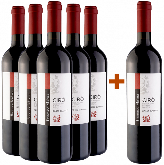 5+1 Paket Malena Rosso Ciró Classico DOC - Cantina Malena