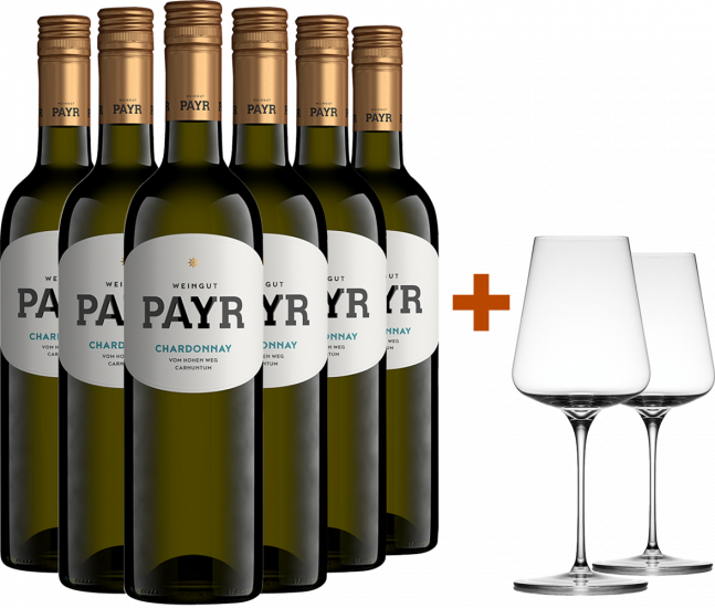ÖTW Chardonnay-Paket + 2 GRATIS Weingläser von UNO Glassworks Bio - Weingut Payr 