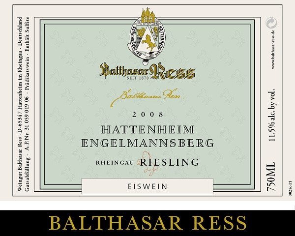 2002 Hattenheim Engelmannsberg Riesling Eiswein edelsüß (375ML) - Weingut Balthasar Ress