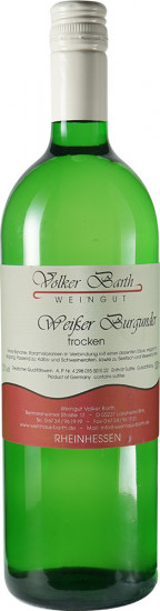 2021 Weißer Burgunder trocken 1,0 L - Weingut Volker Barth