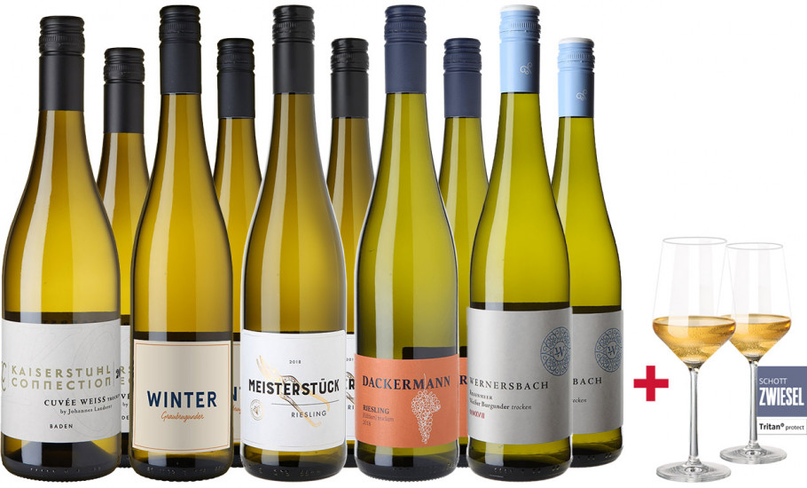 Weißwein Premium-Paket + Gläser