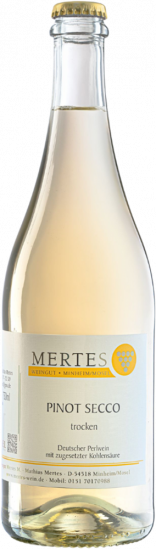 Pinot Secco Cuveé mit zugesetzter Kohlensäure trocken - Weingut Mathias Mertes
