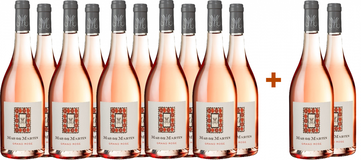 10+2 Paket Cuvée Grand Rosé AOP Languedoc - Domaine du Mas de Martin