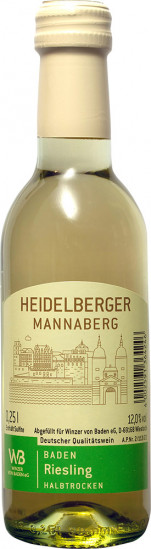 Riesling Heidelberger Mannaberg Weinmini halbtrocken 0,25 L - Winzer von Baden