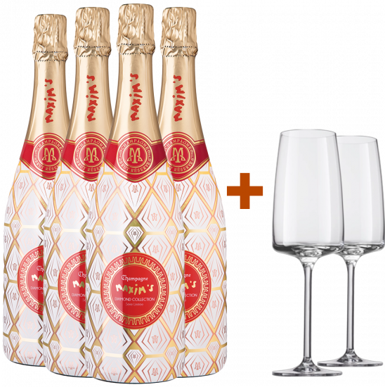 Champagner-Paket mit gratis Gläsern
