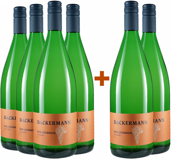4+2 Paket Scheurebe trocken 1,0 L - Weingut Dackermann