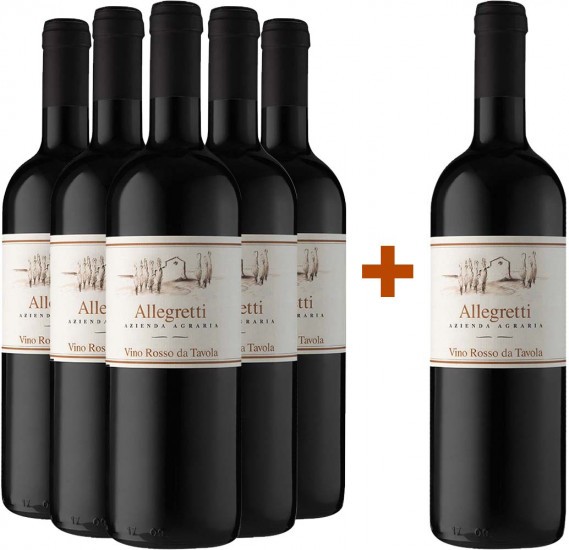 5+1 Paket Vino Rosso da Tavola - Allegretti Azienda Biologica - Edoardo Dilaghi