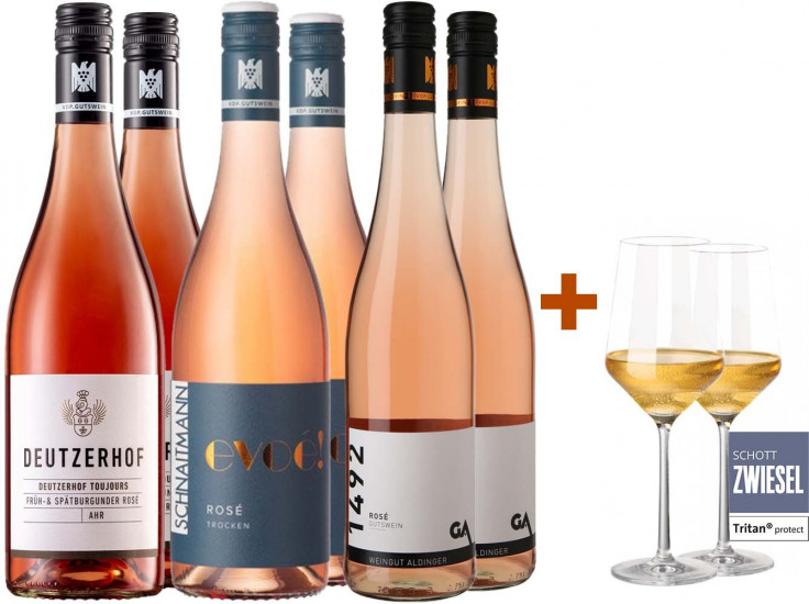 VDP.Rosé Selektion-Paket + 2 Zwiesel Pure Gläser