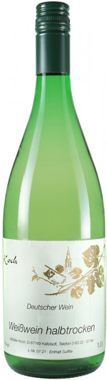 2020 Weißwein halbtrocken 1,0 L - Weingut Koch