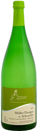 2024 Deutscher Müller-Thurgau und Scheurebe halbtrocken 1,0 L - Winzer der Rheinhessischen Schweiz