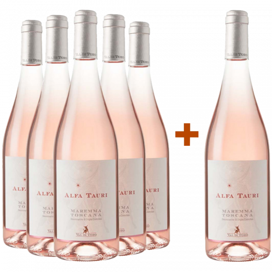 5+1 Paket Alfa Tauri Rosato Maremma Toscana DOC Bio - Val di Toro