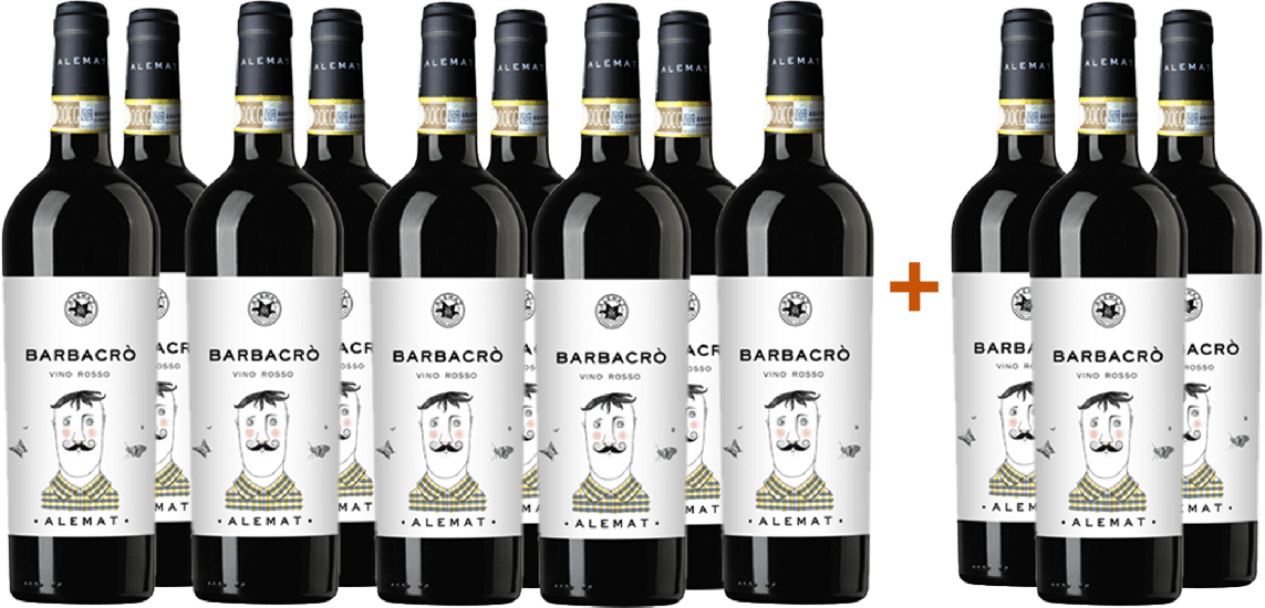 9+3 Paket Barbacrò Vino Rosso Bio - Alemat