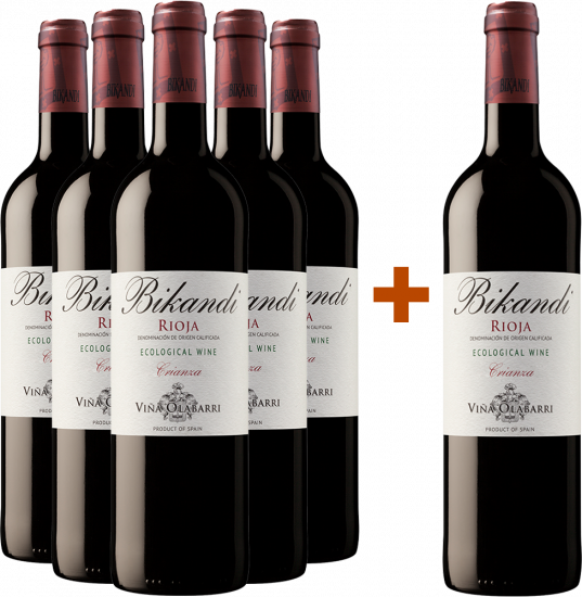 5+1 Aktionspaket Bikandi Crianza Ecológico Rioja DOCa Bio - Bodegas Olabarri