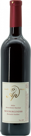 2018 Spätburgunder Rotwein trocken - Weingut Peth