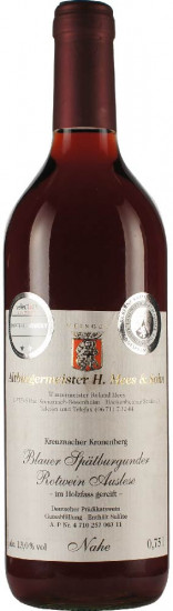 2009 Kreuznacher Paradies Blauer Spätburgunder Rotwein Auslese trocken - Weingut Mees