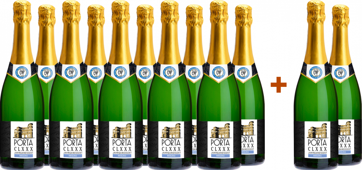 10+2 Paket Porta CLXXX Riesling Jahrgangssekt - Porta CLXXX Sekt