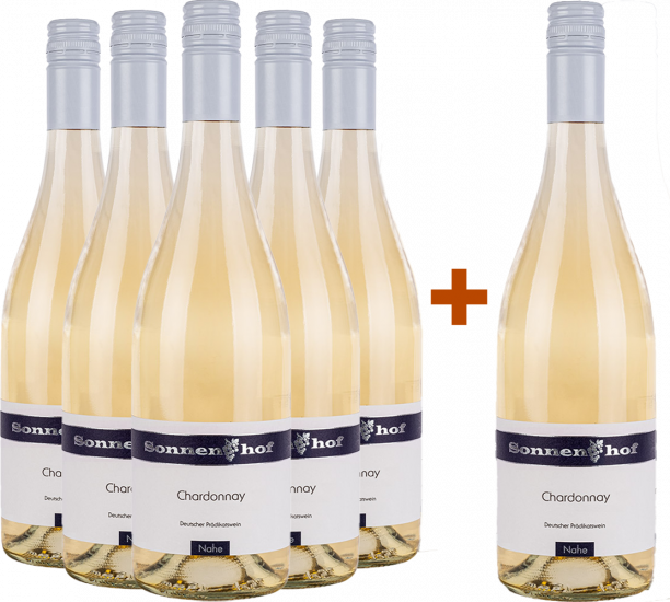 5+1 Paket 2024 Chardonnay Spätlese trocken - Weingut Sonnenhof Langenlonsheim