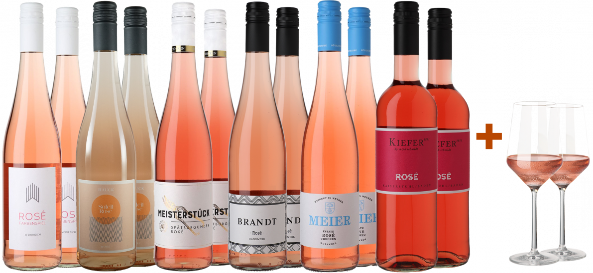 Großes Rosé-Paket mit gratis Gläser - WirWinzer Select