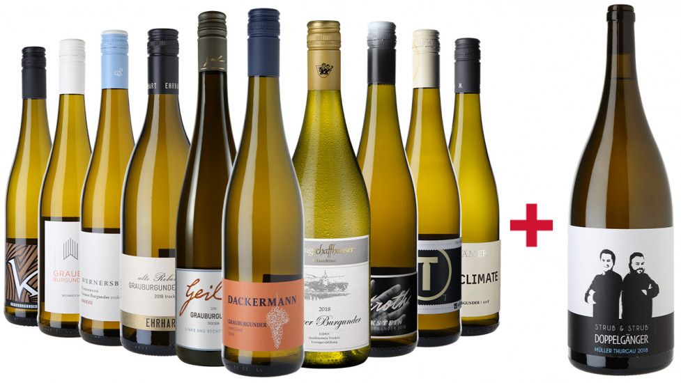 10 Flaschen Grauburgunder Paket + Magnum Strub