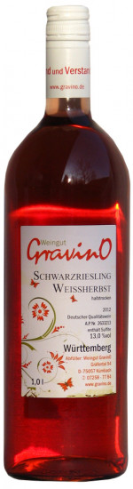 2012 Schwarzriesling Weissherbst QbA halbtrocken (1000ml) - Weingut GravinO