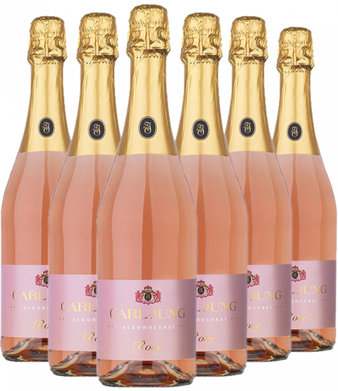Mousseux Rosé - schäumendes Getränk aus entalkoholisiertem Wein (6 Flaschen) - Carl Jung