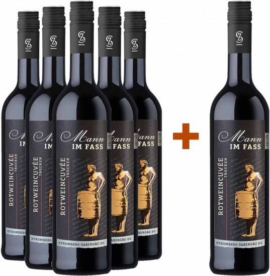 5+1 Paket Mann im Fass Rotweincuvée trocken - Weingärtner Stromberg-Zabergäu