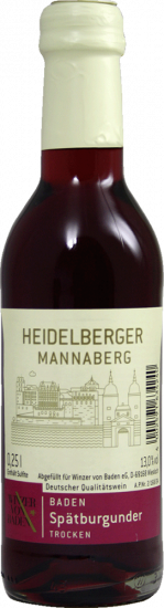 Spätburgunder Heidelberger Mannaberg Weinmini trocken 0,25 L - Winzer von Baden