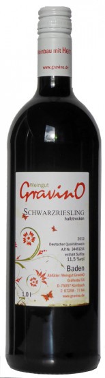 2013 Schwarzriesling QbA Halbtrocken 1L - Weingut GravinO