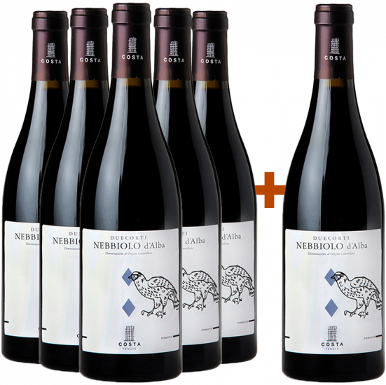5+1 Paket Duecorti Nebbiolo D'Alba DOC - Tenute Costa