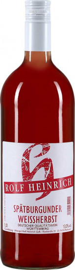2024 Spätburgunder Weissherbst Qualitätswein feinherb 1,0 L - Weingut Rolf Heinrich