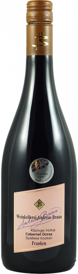 2023 Kitzinger Hofrat Cabernet Dorsa Spätlese Burgunder Flasche trocken - Weingut Andreas Braun