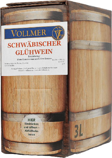 Schwäbischer Glühwein rot 3L Bag-in-Box Weinschlauch 3,0 L - Weingut Roland Vollmer