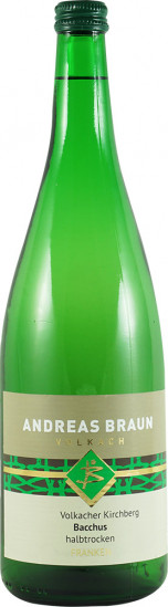 2024 Volkacher Kirchberg Bacchus halbtrocken 1,0 L - Weingut Andreas Braun