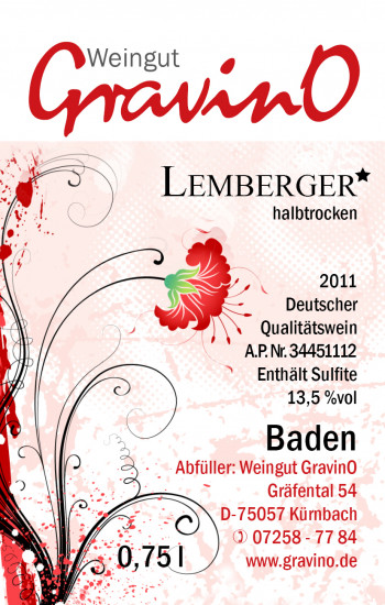 2011 Lemberger* QbA halbtrocken - Weingut GravinO