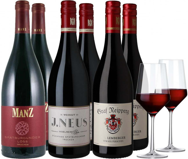 Festtagswein-Paket mit Gläsern