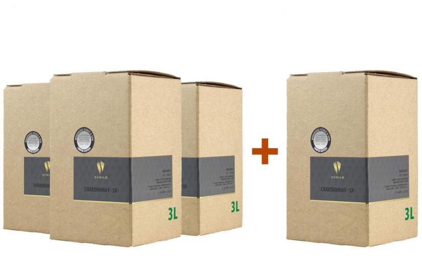 3+1 Paket 2021 Chardonnay -SX- Bag-in-Box (BiB) trocken 3,0 L - Schild & Sohn