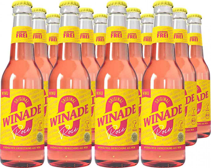 Winade rosé Paket 0,33L (12 Flaschen) - Winu Alkoholfrei 