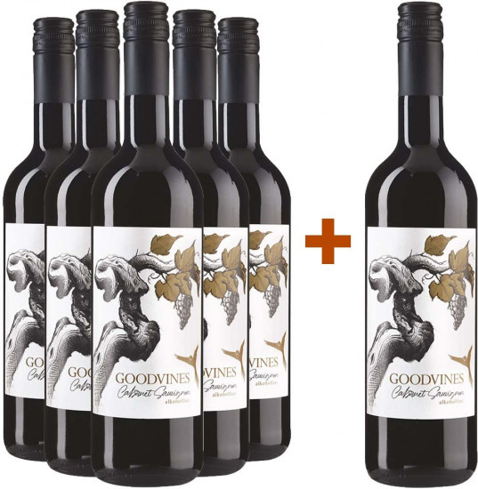 5+1 Paket alkoholfreier Cabernet Sauvignon halbtrocken - Goodvines