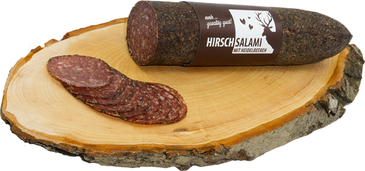 250g Hirschsalami mit Heidelbeeren im Pfeffermantel - AlpenSepp
