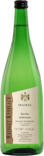 2025 Bacchus halbtrocken 1,0 L - Weingut Knoblach