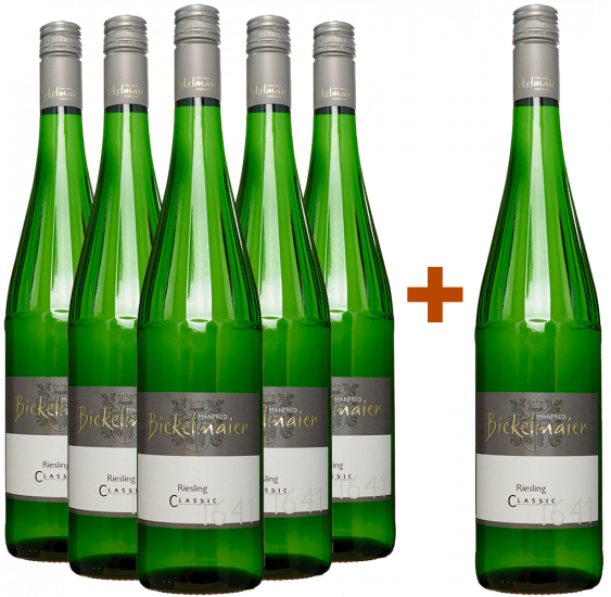 5+1 Paket Riesling Classic Rheingau feinherb - Weingut Bickelmaier