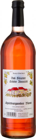 2019 Kloster Posaer Klosterberg Zeitz Spätburgunder Rosé Auslese halbtrocken 1,0 L - Weingut Schulze