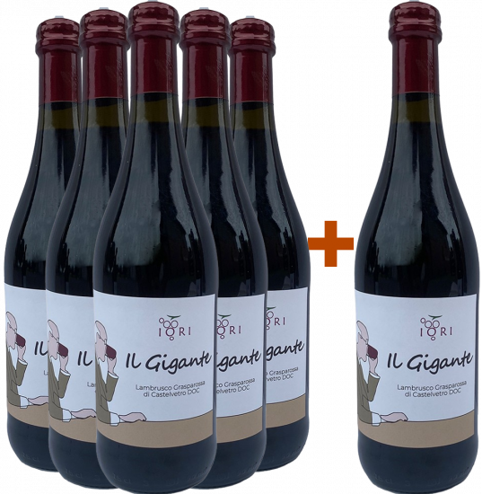 5+1 Paket Il Gigante Lambrusco Grasparossa di Castelvetro DOC - Iori Emanuele