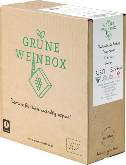 2023 Grauburgunder GRÜNE WEINBOX - Ökowein trocken Bio 2,25 L - Staatsweingut Freiburg